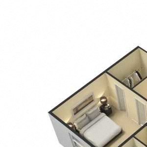 2 Bed, 2 Bath, 1,164 Square Feet 3D Floor Plan 2 Bed, 2 Bath, 1,164 Square Feet 3D Floor Plan